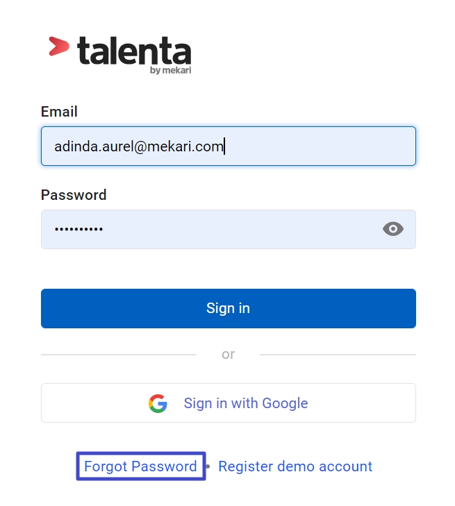 How to Reset Password – Mekari Talenta